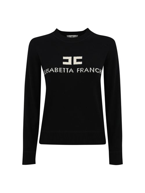 Pullover in misto cashmere con logo Elisabetta Franchi | MK64S46E2685